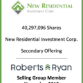New Residential Investment Selling Group Member - November 2018