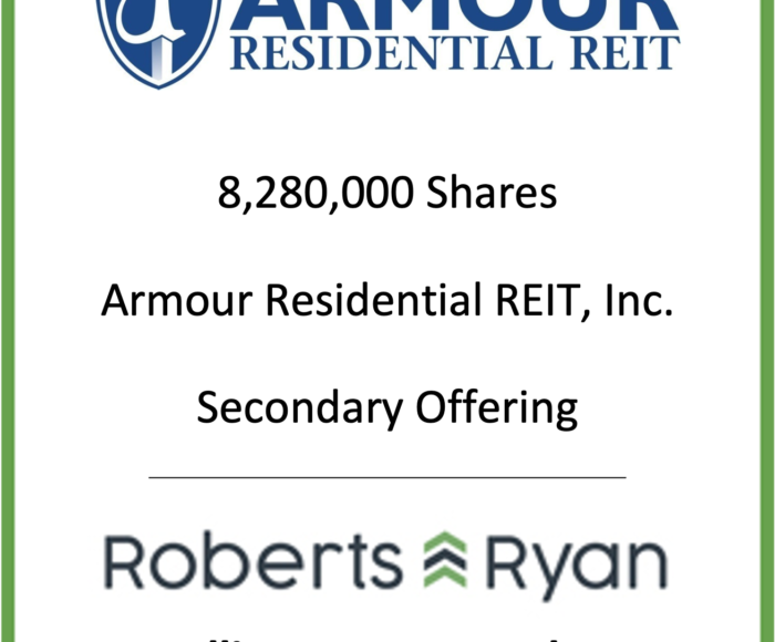 Tombstone - Armour Residential REIT 2019.01.14