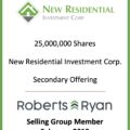 New Residential Investment Selling Group Member - February 2019