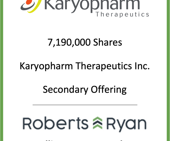Tombstone - Karyopharm 2020.03.04