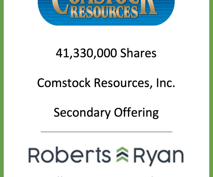 Tombstone - Comstock Resources 2020.05.14