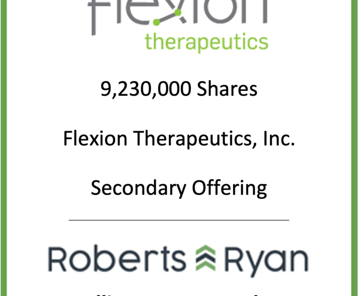 Tombstone - Flexion Therapeutics 2020.05.21