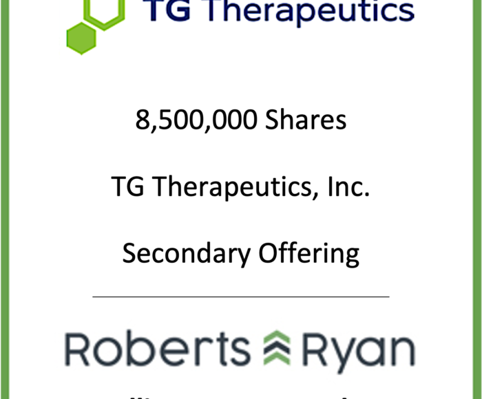 Tombstone - TG Therapeutics 2020.05.15