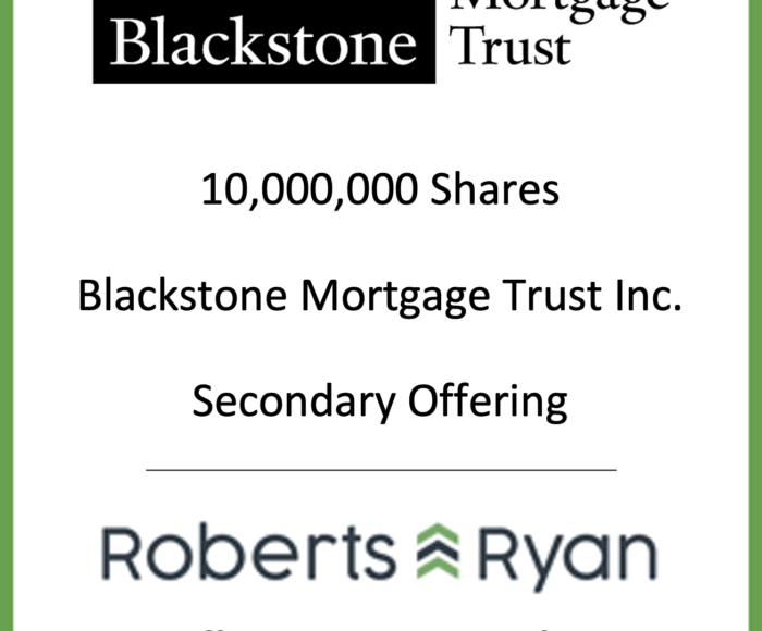 Tombstone - Blackstone Mortgage Trust 2020.06.09