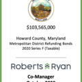 Maryland Metro District Refunding Bonds October 2020