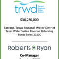 Texas Regional Water District Water System Revenue October 2020