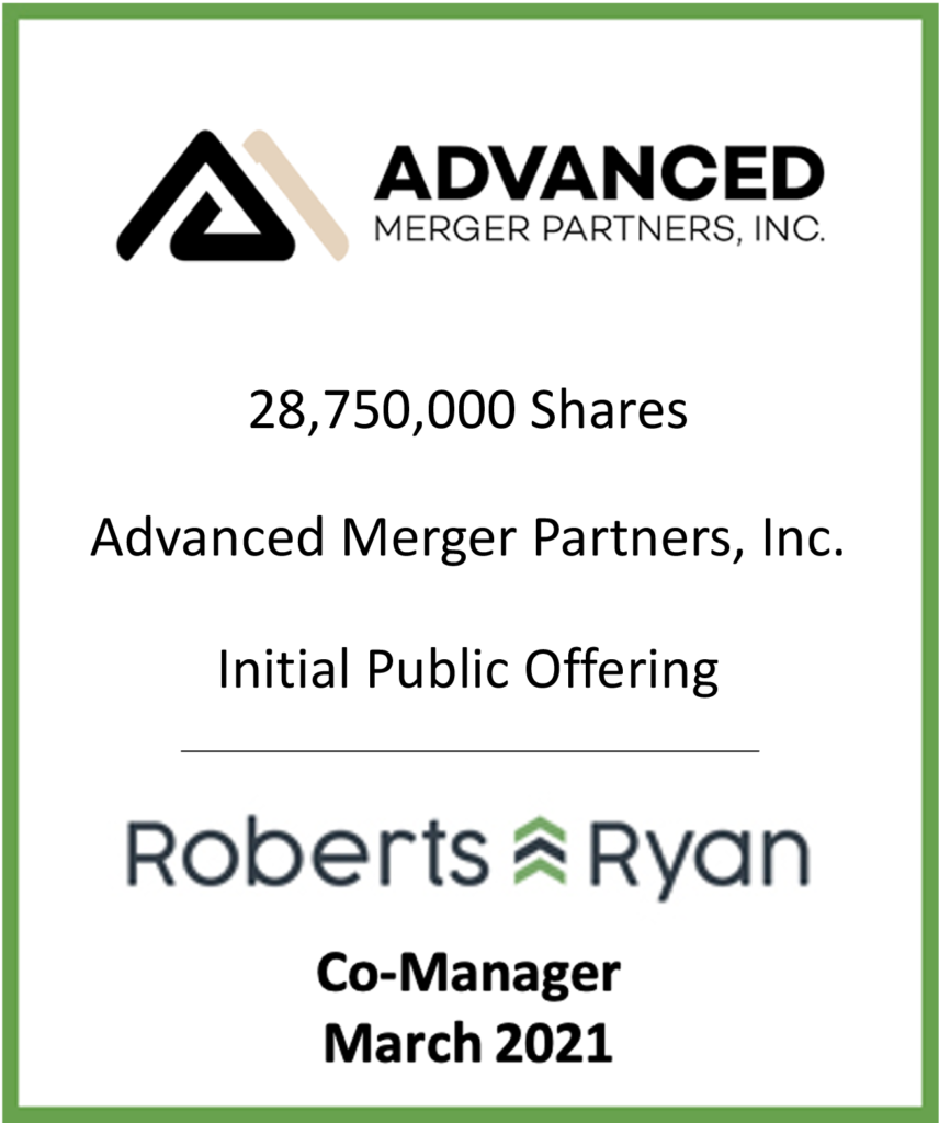 Tombstone - Advanced Merger Partners 2021.03.01