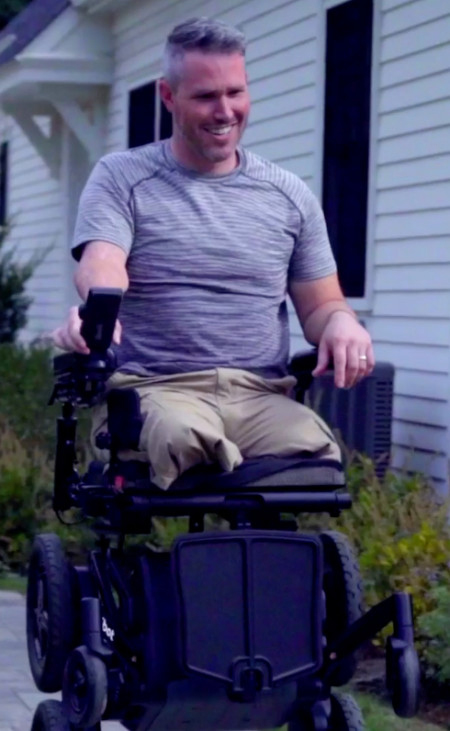 Greg Galeazzi in an IBOT wheelchair