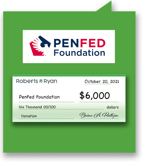 $6,000 donated to PenFed Foundation Gala by Roberts and Ryan