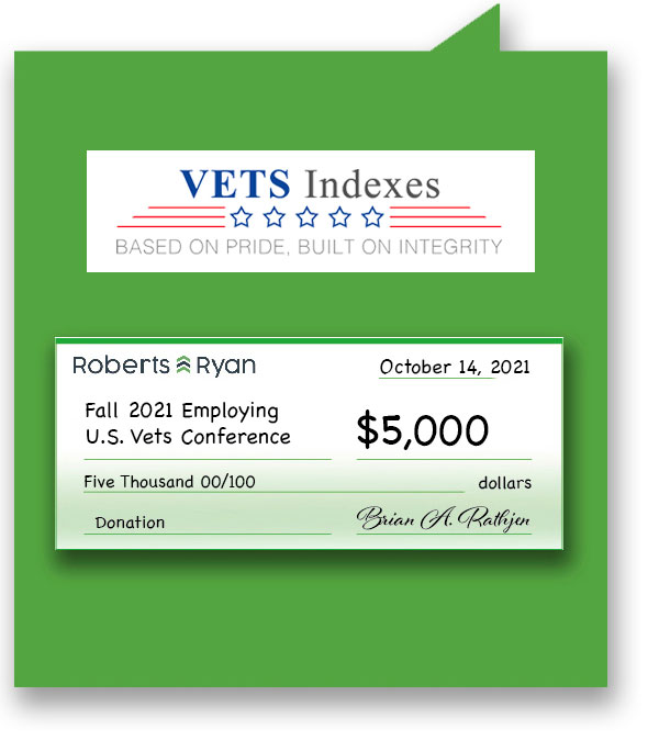$5,000 donated to VETS Indexes Conference by Roberts and Ryan