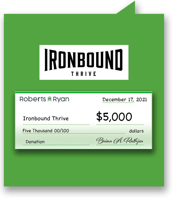 Roberts and Ryan donated $5,000 to Ironbound Thrive