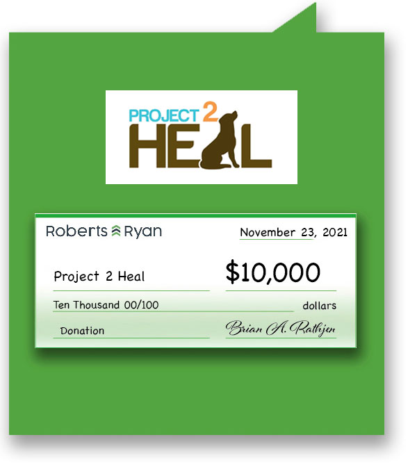 Roberts and Ryan donates $10,000 to Project 2 Heal