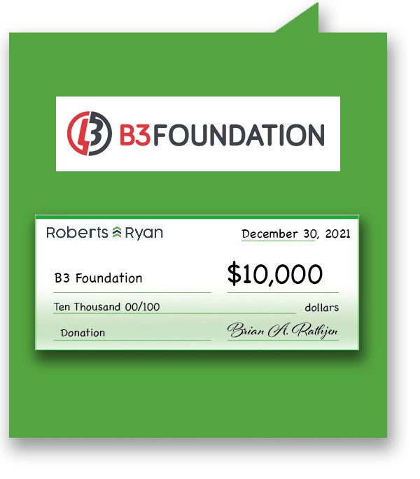 Roberts and Ryan donated $10,000 to B3 Foundation