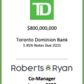 Toronto Dominion Bank Notes Due 2025 - January 2022