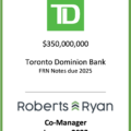Toronto Dominion Bank FRN Notes Due 2025 - January 2022