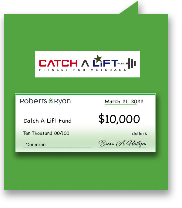 Roberts and Ryan donated $10,000 to the Catch A Lift Fund