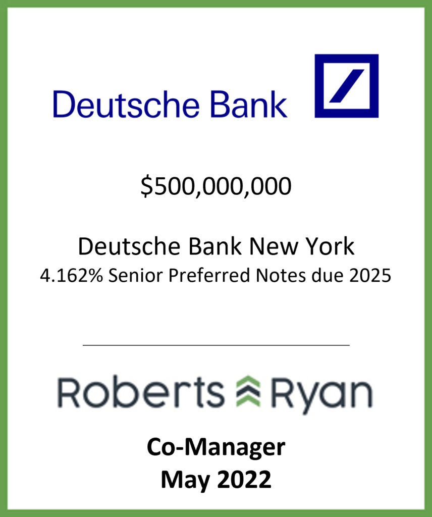 Tombstone - Deutsche Bank NY 2022.05.10