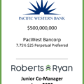 PacWest Bancorp $25 Perpetual Preferred - June 2022