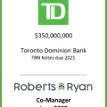 Toronto Dominion Bank FRN Notes Due 2025 - June 2022