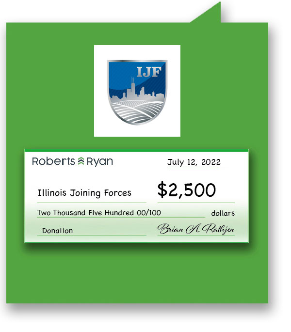 Roberts and Ryan donates $2,500 to Illinois Joining Forces