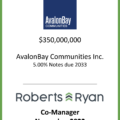 AvalonBay Communities Notes Due 2033 - November 2022