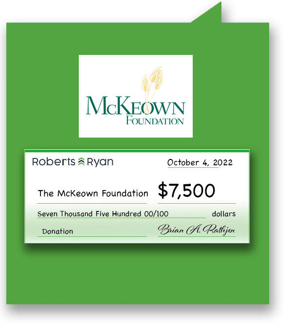 Roberts and Ryan donated $7,500 to the McKeown Foundation