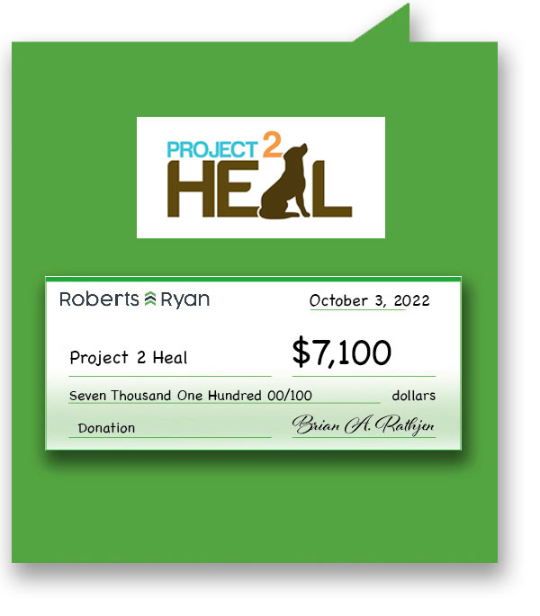 Roberts and Ryan donated $7,100 to Project 2 Heal