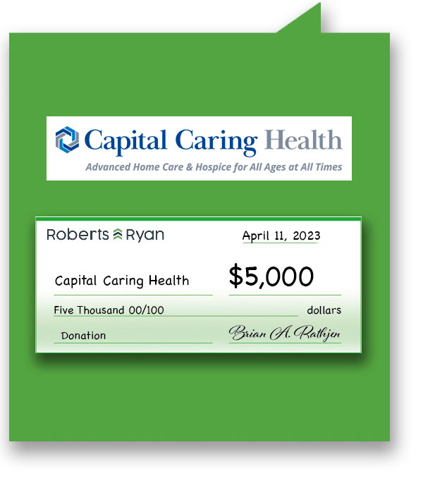 Roberts and Ryan donated $5,000 to Capital Caring Health