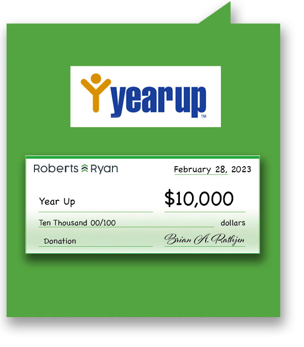 Roberts and Ryan donated $10,000 to Year Up