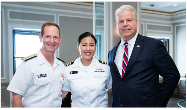 Vice Admiral John Mustin, Lauren Chan and Brian Rathjen