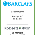 Barclays Bank FRN Due 2027 - September 2023