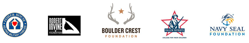 Our nonprofit partners: Fisher House, Robert Irvine Foundation, Boulder Crest Foundation, Children of Fallen Patriots, Navy SEAL Foundation