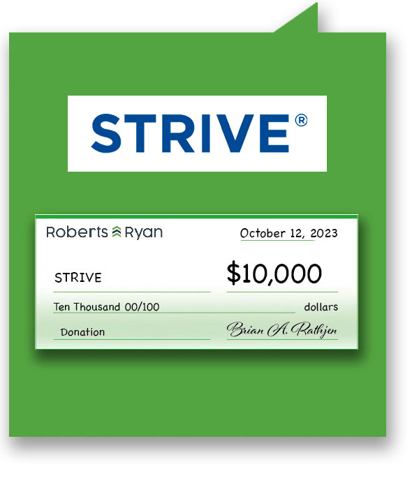 Roberts and Ryan donated $10,000 to STRIVE