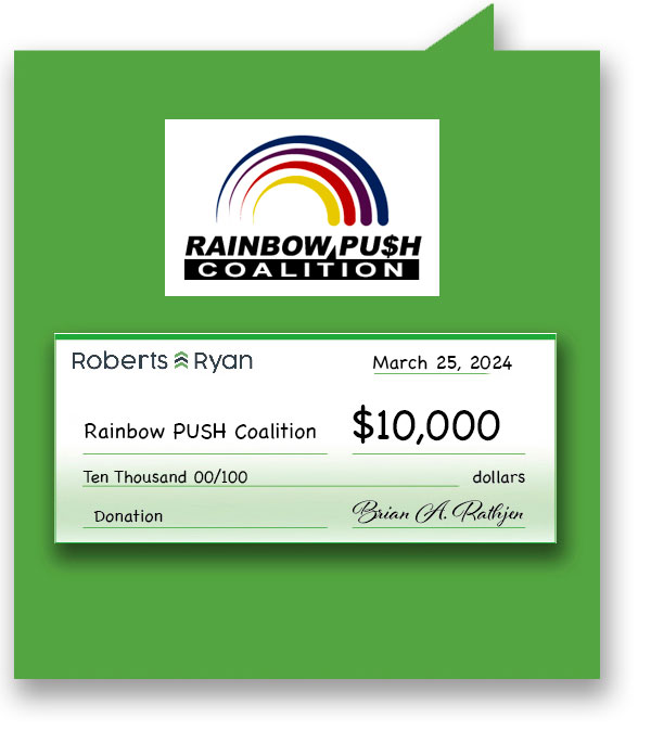 Roberts and Ryan donated $10,000 to the Rainbow PUSH Coalition