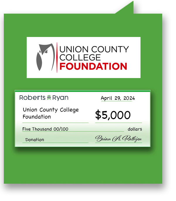 Roberts and Ryan donated $5,000 to the Union County College Foundation