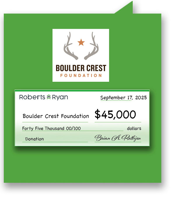 Roberts and Ryan donated $45,000 to Boulder Crest Foundation