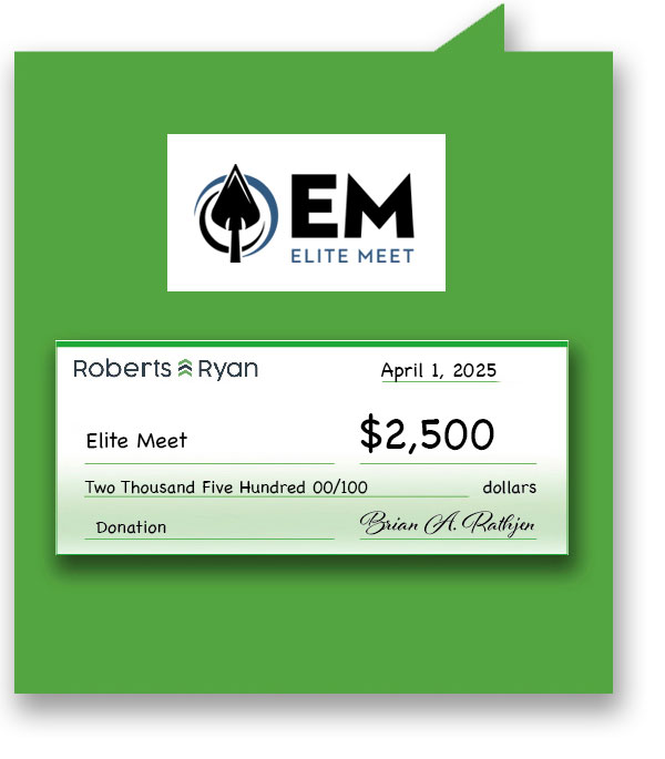 Roberts and Ryan donated $2,500 to Elite Meet