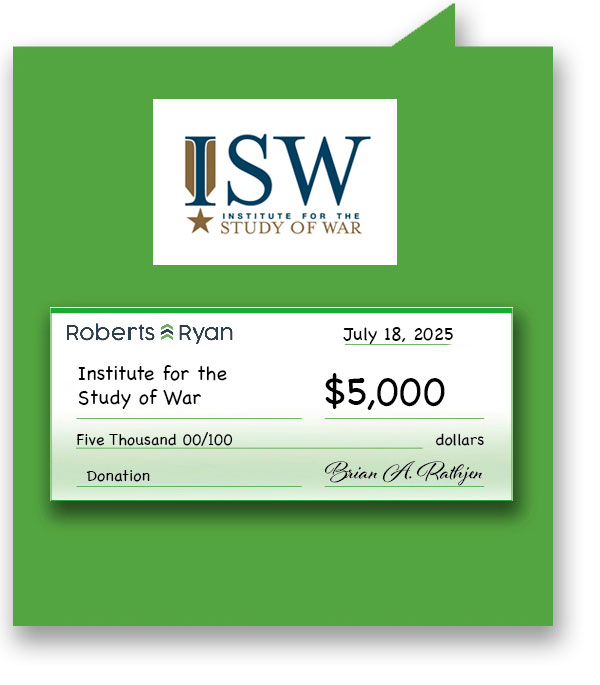 Roberts and Ryan donated $5,000 to the Institute for the Study of War