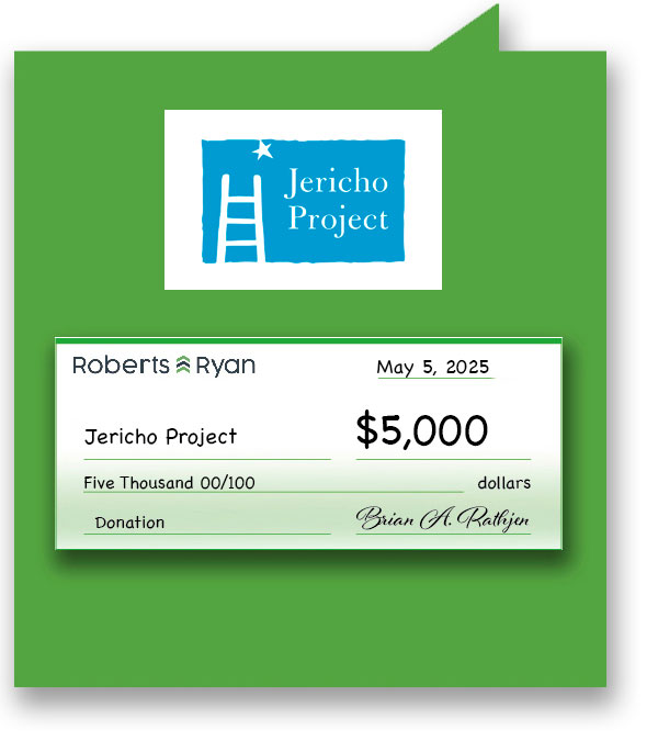 Roberts and Ryan donated $5,000 to Jericho Project