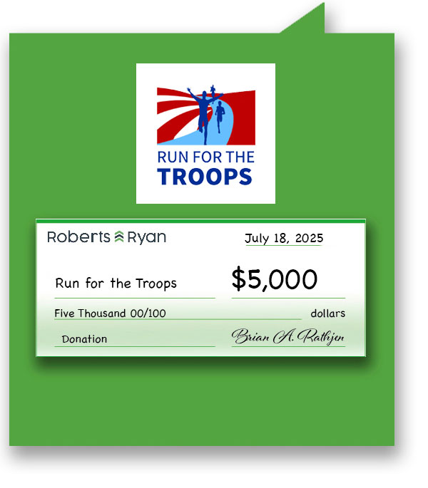 Roberts and Ryan donated $5,000 to Run for the Troops