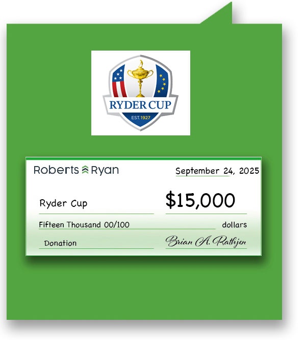 Roberts and Ryan donated $15,000 to the Ryder Cup