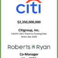 Citigroup 3NC2 FRN Due 2028 - May 2025