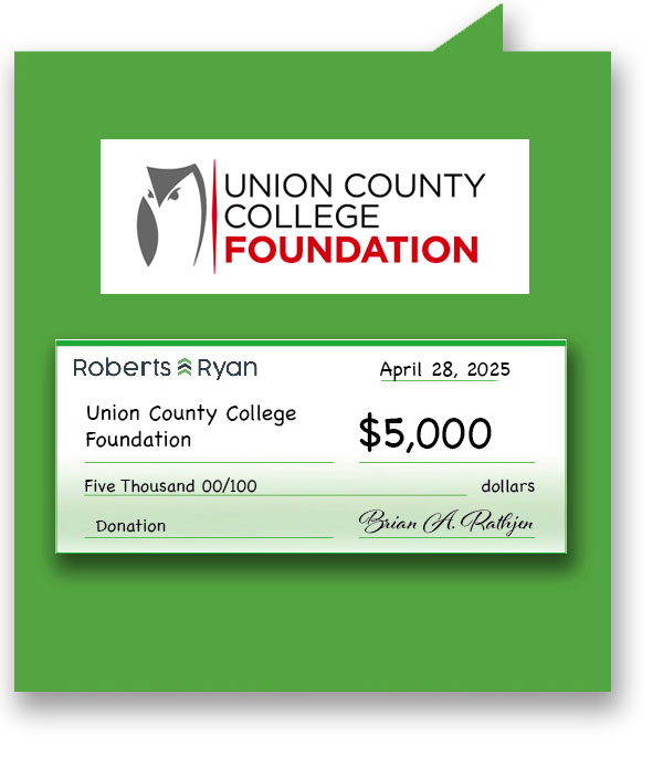 Roberts and Ryan donated $5,000 to Union County College Foundation