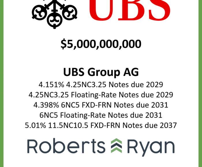 Tombstone - UBS 20250918