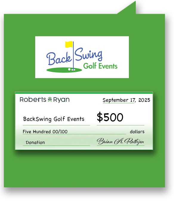 Roberts and Ryan donated $500 to BackSwing Golf Events