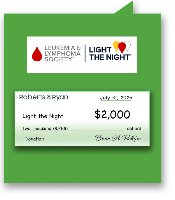Roberts and Ryan donated $2,000 to Light the Night