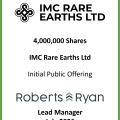 IMC Rare Earths IPO Lead Manager - July 2026