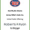 Jersey Mikes Subs IPO Co-Manager - July 2026